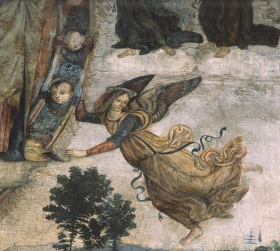 Detail van scènes uit het leven van Maria, c.1484-92 fresco door Bernardino di Betto Pinturicchio